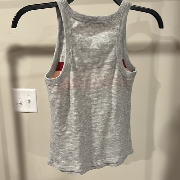 SO PULLOVER Small GRAY WITH 3 HORIZONTAL STRIPES COTTON BLEND SLEEVELESS Juniors - Picture 3 of 4